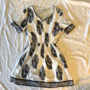 White and blue dress